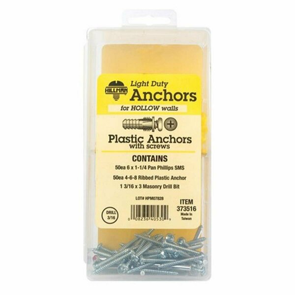 Homecare Products 373516 4-6-8 x 0.87 in. Plastic Anchor Kit with Screws HO3313073
